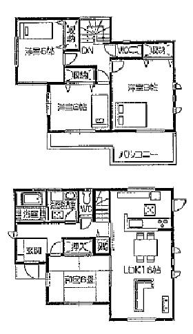 Floor plan. (8 Building), Price 25,400,000 yen, 4LDK, Land area 185.03 sq m , Building area 105.15 sq m