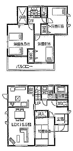 Floor plan. (13 Building), Price 24.5 million yen, 4LDK, Land area 161.58 sq m , Building area 105.99 sq m