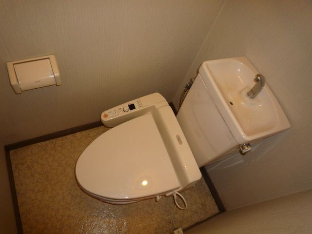 Toilet. It is Western-style flush toilet