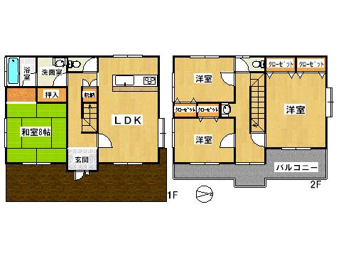 Floor plan. 15.9 million yen, 4LDK, Land area 559.34 sq m , Building area 137 sq m