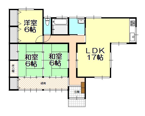 Floor plan. 14.9 million yen, 3LDK, Land area 287.38 sq m , Building area 87.36 sq m