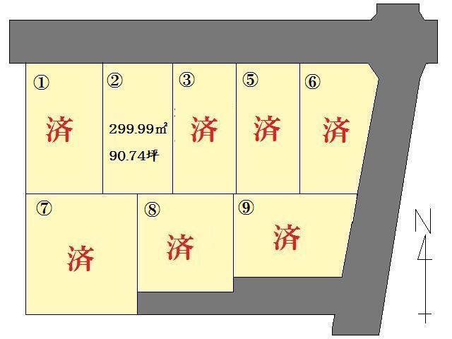 Compartment figure. Land price 9,977,000 yen, Land area 299.99 sq m compartment view