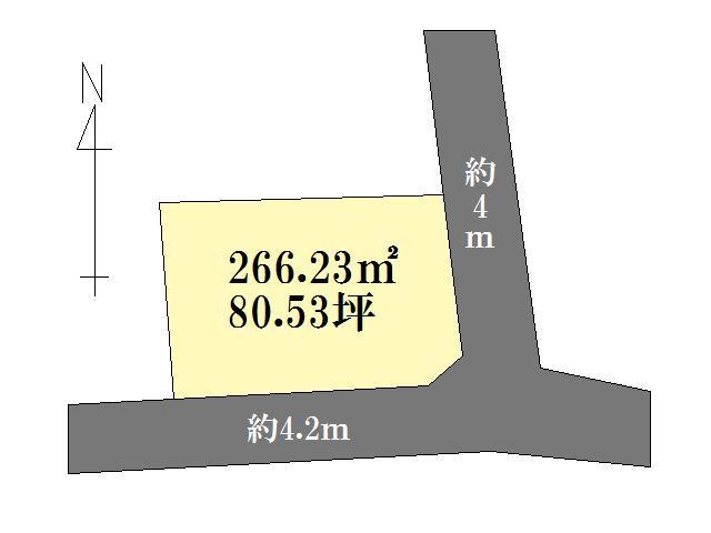 Compartment figure. Land price 7.2 million yen, Land area 266.23 sq m compartment view