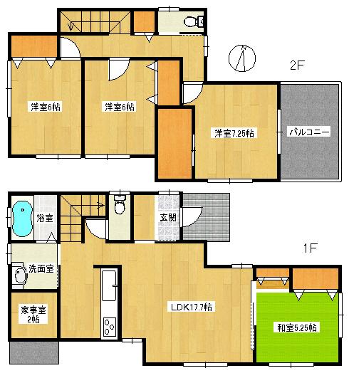Floor plan. 16,390,000 yen, 4LDK, Land area 178.59 sq m , Building area 107.64 sq m