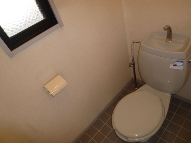 Toilet. Also it comes with a window in the toilet