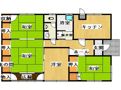 Floor plan. 13.8 million yen, 4DK, Land area 328.56 sq m , Building area 83.02 sq m