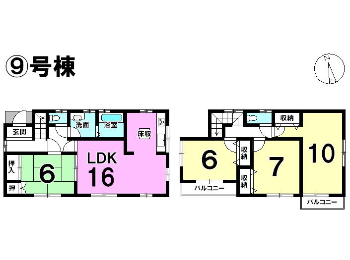 Floor plan. (9 Building), Price 19,800,000 yen, 4LDK, Land area 229.3 sq m , Building area 105.99 sq m