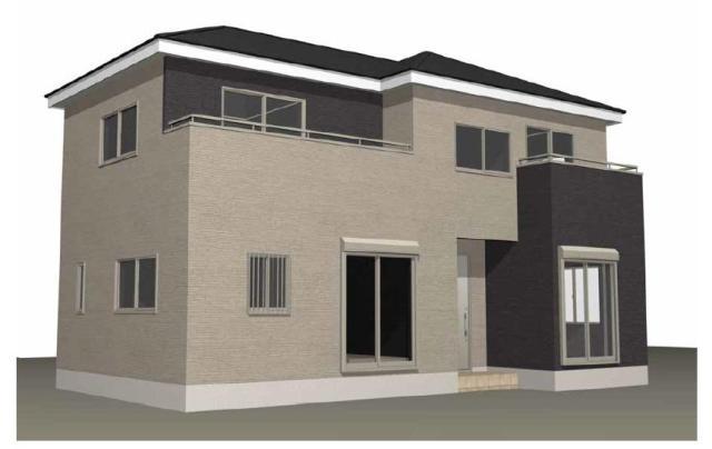 Rendering (appearance). (6 Building) Rendering Price 2,080 yen All rooms have 6-mat more, South is facing.  There entrance is in the middle, The first floor of the living room and a Japanese-style room has independent of each other. 