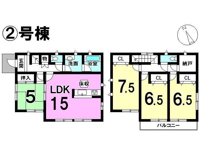 Floor plan. 16.8 million yen, 4LDK+S, Land area 231.16 sq m , Building area 95.79 sq m 2 floor is each room with storage in a 6 tatami mats or more! There is also a storeroom. 