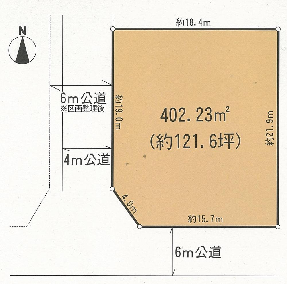 Compartment figure. Land price 15.8 million yen, Land area 402.23 sq m