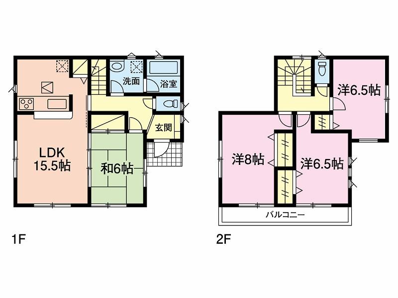 Floor plan. (Building 2), Price 20.8 million yen, 4LDK, Land area 206.58 sq m , Building area 97.2 sq m