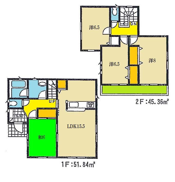 Floor plan. 19,800,000 yen, 4LDK, Land area 173.53 sq m , Building area 97.2 sq m