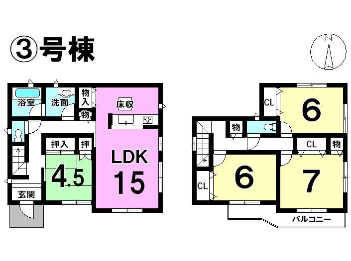 Floor plan. 19,800,000 yen, 4LDK, Land area 209.62 sq m , Building area 98.41 sq m 2 floor all rooms 6 tatami mats or more