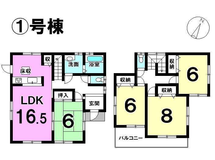Floor plan. 21.9 million yen, 4LDK, Land area 179.45 sq m , It is south-facing building area 105.58 sq m All rooms have 6-mat more. 
