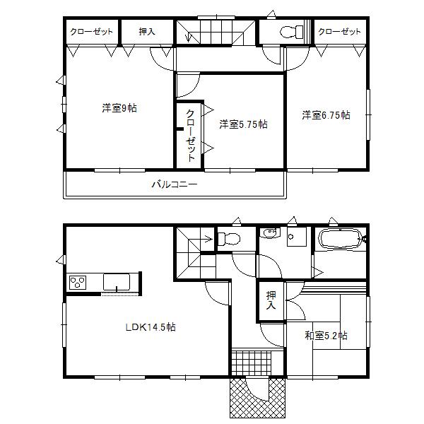 Floor plan. 18,800,000 yen, 4LDK, Land area 192.57 sq m , Building area 97.19 sq m