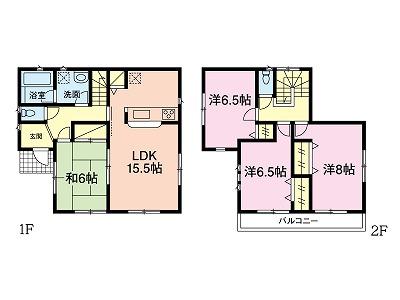 Floor plan. (1 Building), Price 19,800,000 yen, 4LDK, Land area 173.53 sq m , Building area 97.2 sq m