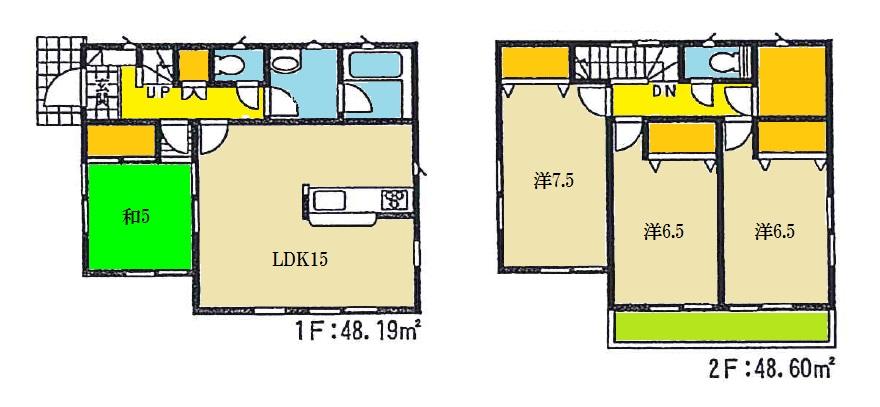 Floor plan. 18,800,000 yen, 4LDK + S (storeroom), Land area 177.16 sq m , Building area 96.79 sq m