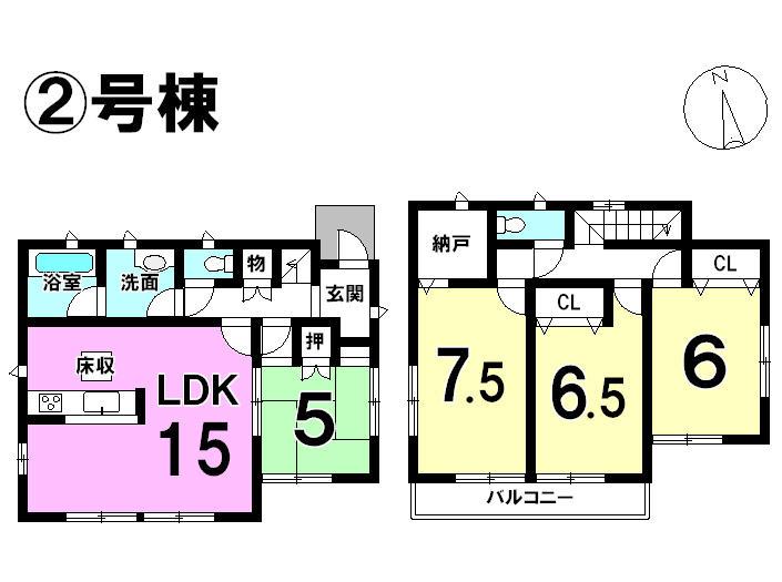 Floor plan. 17.8 million yen, 4LDK+S, Land area 176.78 sq m , It is a positive per well in the building area 94.56 sq m Zenshitsuminami direction. 