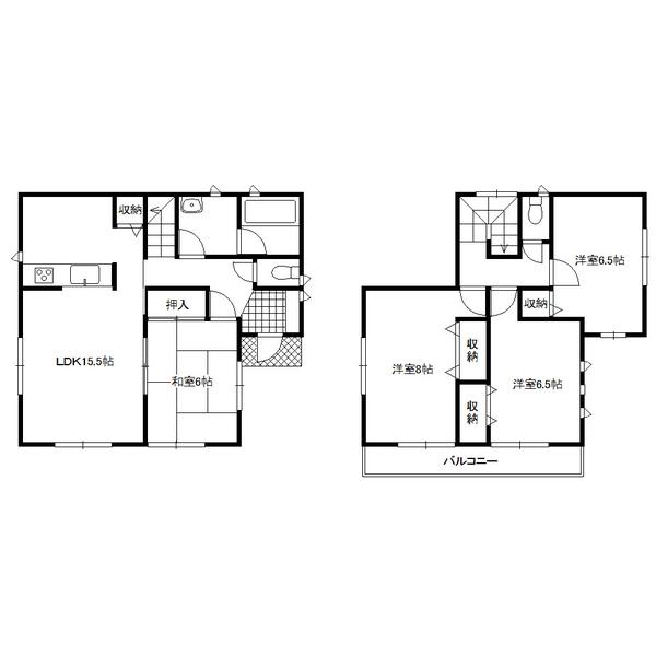Floor plan. 20.8 million yen, 4LDK, Land area 206.58 sq m , Building area 97.2 sq m