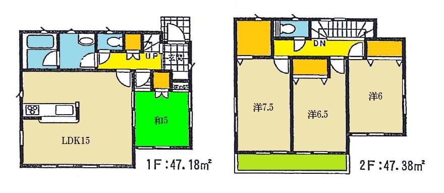 Floor plan. 17.8 million yen, 4LDK + S (storeroom), Land area 176.78 sq m , Building area 94.56 sq m
