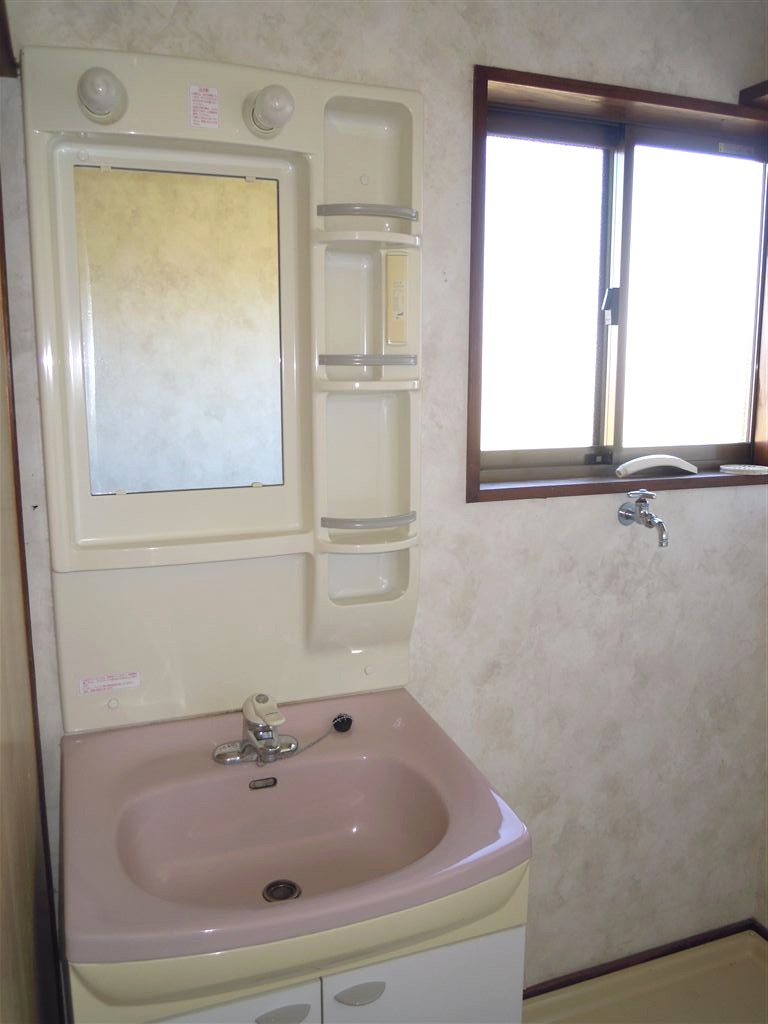 Washroom. Bright basin dressing room of with window