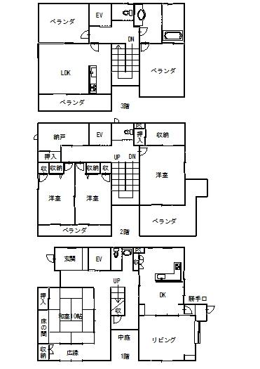 Floor plan. 40 million yen, 4LLDDKK + S (storeroom), Land area 355.2 sq m , Building area 242.42 sq m floor plan