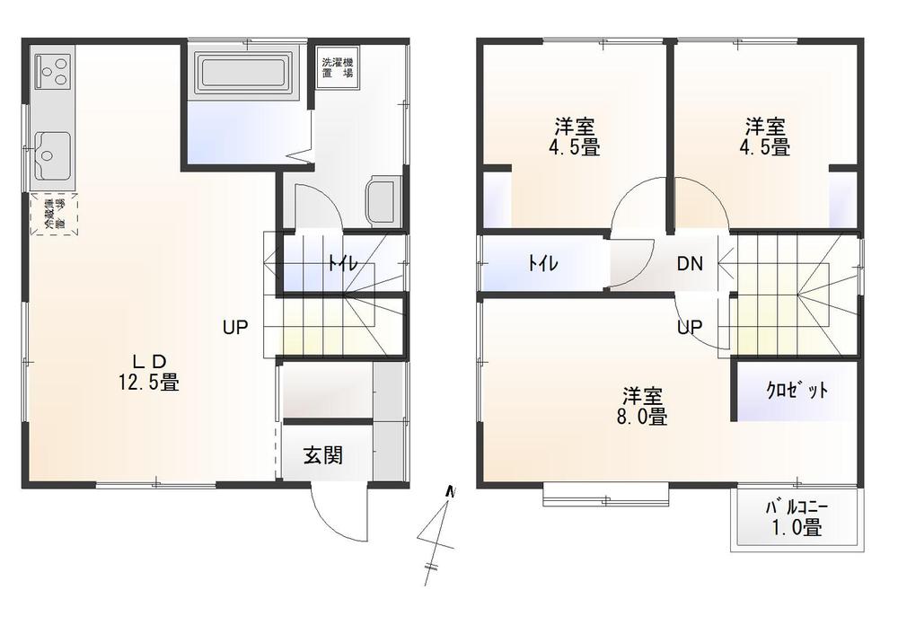 Floor plan. (Building 2), Price 16.8 million yen, 3LDK, Land area 208.07 sq m , Building area 69.65 sq m