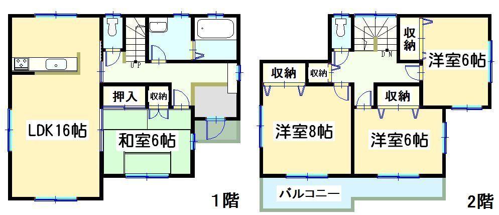 Floor plan. 17,900,000 yen, 4LDK, Land area 197.1 sq m , Building area 105.15 sq m