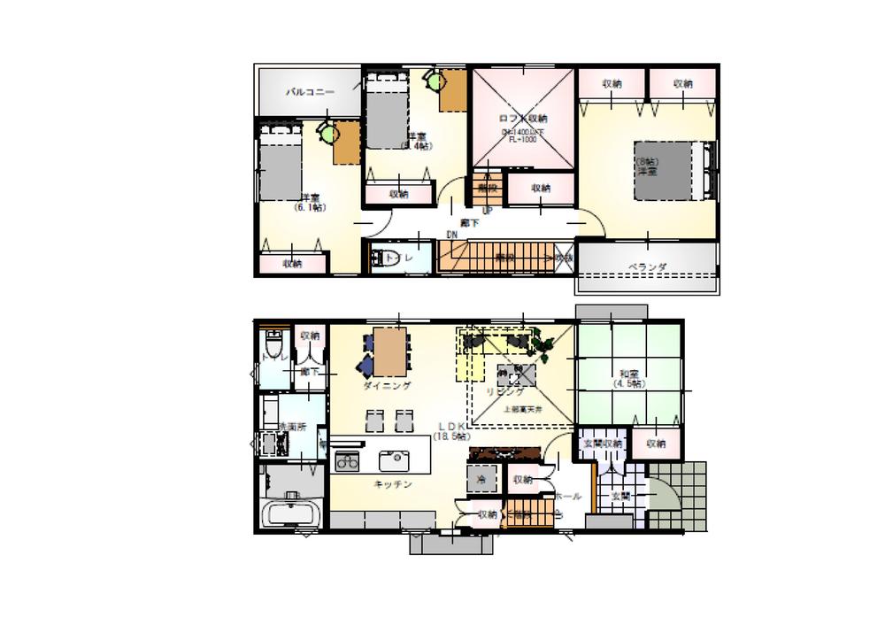 Floor plan. 42,900,000 yen, 4LDK, Land area 129.81 sq m , Building area 107.52 sq m