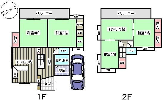 Floor plan. 22.5 million yen, 5DK, Land area 158.96 sq m , Building area 109.93 sq m