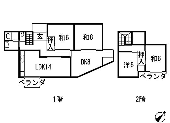 Floor plan. 7.8 million yen, 4LDDKK, Land area 180 sq m , Building area 110.43 sq m 4LDDKK