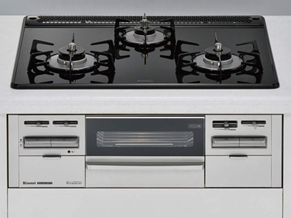 Kitchen.  [Glass top stove] Flat in cleaning a very comfortable three-necked stove. Temperature control and timer, High-performance grill various functions such as will spread the width of the cuisine. (Same specifications)
