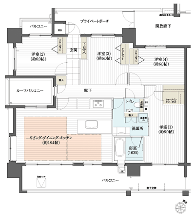 Floor: 4LDK, occupied area: 99.24 sq m, Price: 48.9 million yen
