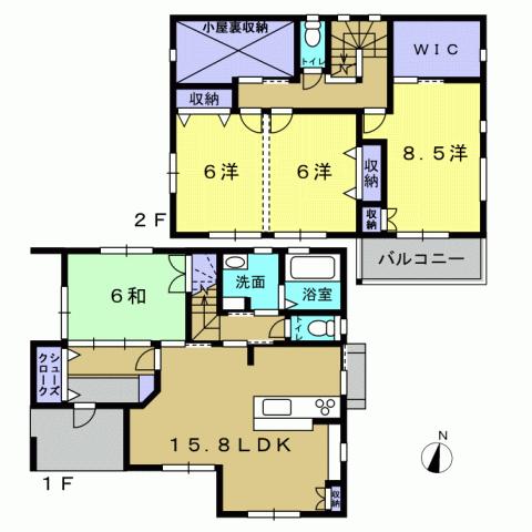 Floor plan. 25,170,000 yen, 4LDK, Land area 147.89 sq m , Building area 107.28 sq m 4LDK