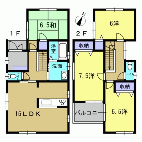Floor plan. 37,800,000 yen, 4LDK, Land area 102.44 sq m , Building area 96.39 sq m 4LDK