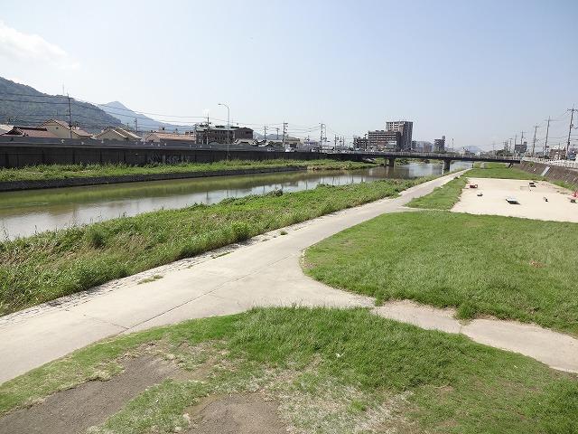 Other Environmental Photo. Clean dry riverbed has spread Cross the Line 2. Also looks the figure of people who enjoy walking and jogging. It is to clean the river and swimming also small fish
