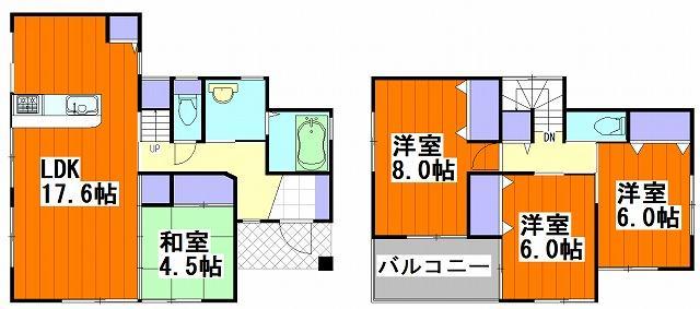 Floor plan. 4LDK is of all-electric homes. National Highway Route 2 immediately in the vicinity, Movement is also smooth in the car, such as commuting and leisure