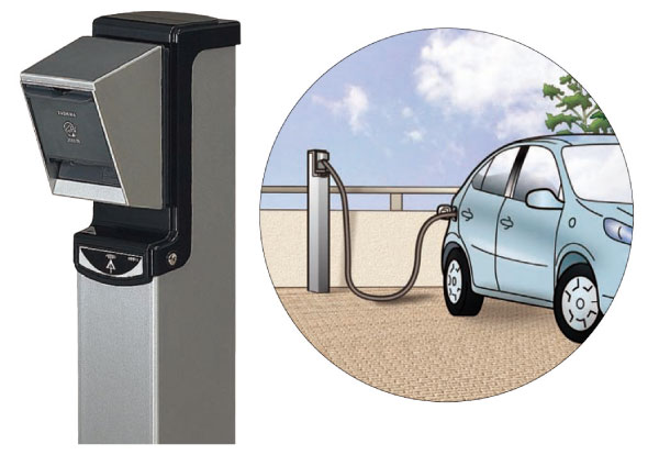 Common utility.  [é> »æ ° -è ‡ ªå <• è» Šå¯¾å¿ ] So as to correspond to the spread of the future of the electric car, And prepared in advance charge space in the parking lot has been set up charging stand. (Same specifications ・ Conceptual diagram)