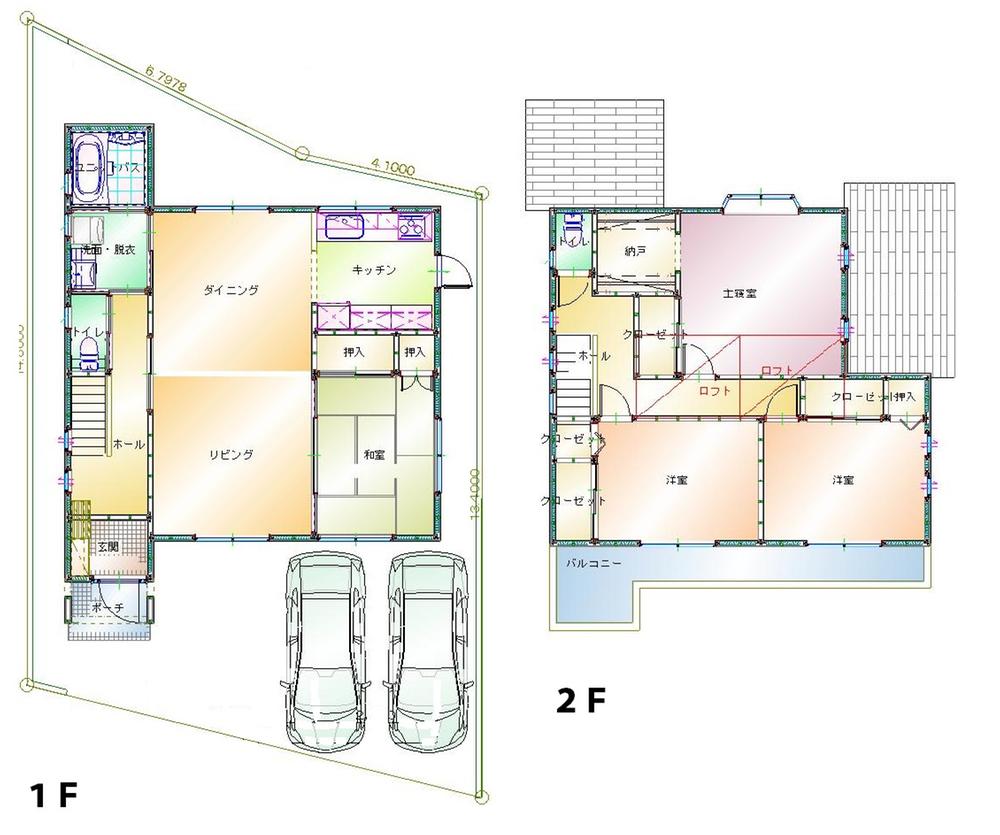 Floor plan. (3 Building), Price 27,800,000 yen, 4LDK+S, Land area 143.8 sq m , Building area 121.38 sq m