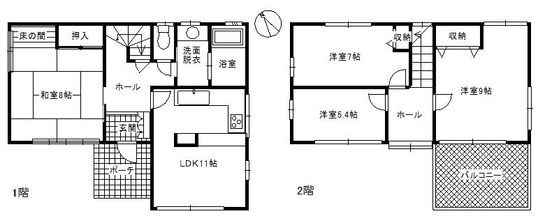 Floor plan. 9.8 million yen, 4LDK, Land area 200.38 sq m , Building area 100.16 sq m