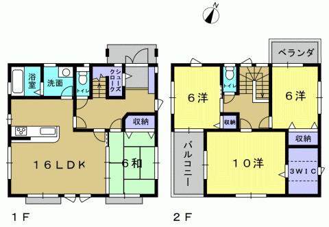Floor plan. 24,800,000 yen, 4LDK, Land area 177.73 sq m , Building area 112.61 sq m 4LDK