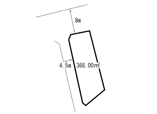 Compartment figure. Land price 16.6 million yen, Land area 366 sq m