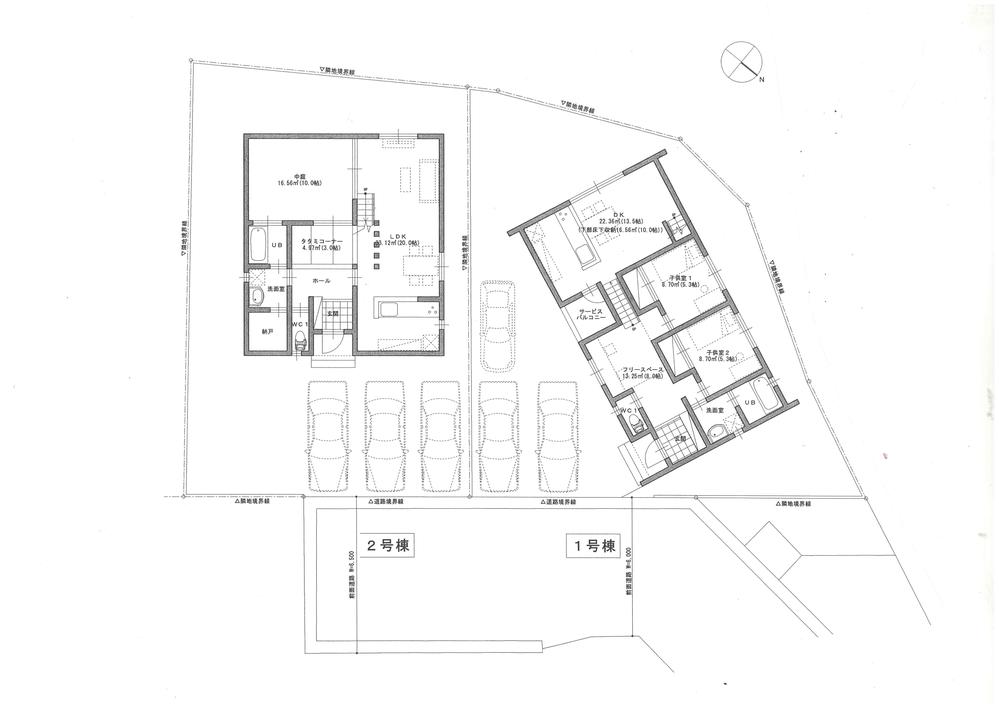 Floor plan. 29 million yen, 3LDK + 2S (storeroom), Land area 209.31 sq m , Building area 104.49 sq m 1 ・ Building 2 ※ 1st floor