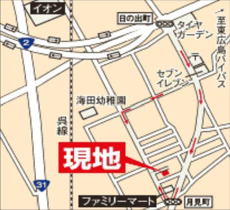 Local guide map. Car navigation system Aki-gun Kaita-cho-cho Minamihon 6