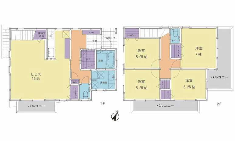 Floor plan. 35 million yen, 4LDK, Land area 136.79 sq m , Building area 105.99 sq m