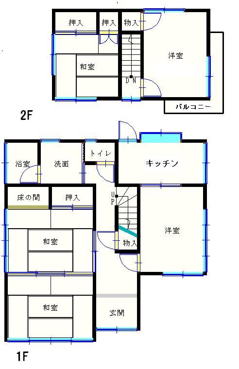 Floor plan. 8.5 million yen, 5K, Land area 212.5 sq m , Building area 81.97 sq m