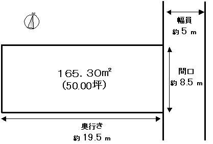 Compartment figure. Land price 8.5 million yen, Land area 165.3 sq m
