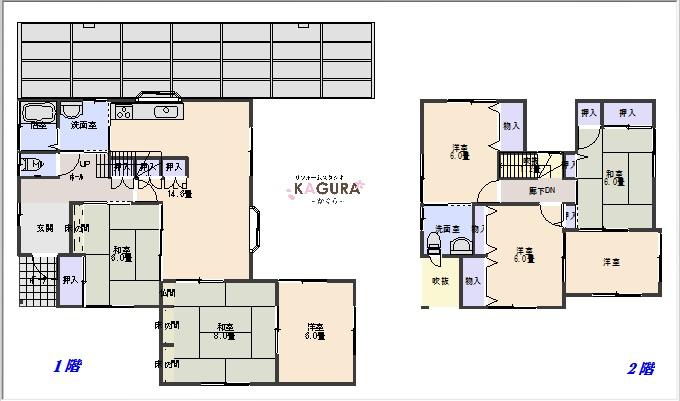 Floor plan. 14.8 million yen, 7LDK, Land area 222.92 sq m , Building area 127.45 sq m