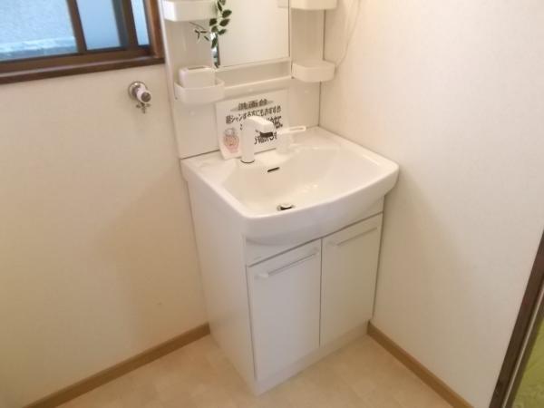 Wash basin, toilet. Compact vanity