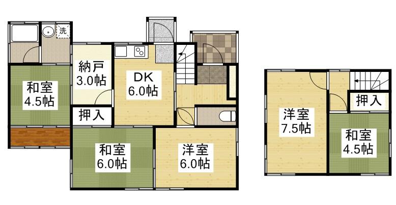 Floor plan. 6.5 million yen, 5DK + S (storeroom), Land area 240.68 sq m , Building area 86.77 sq m